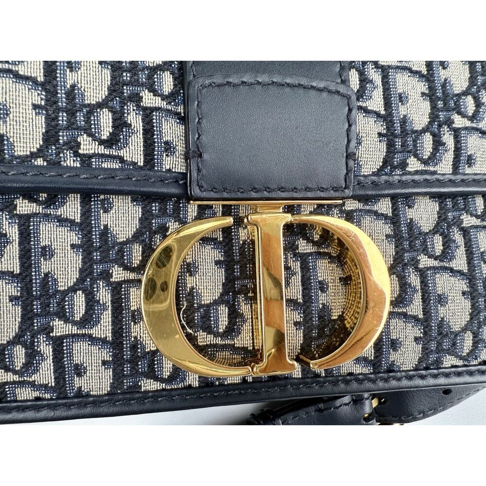 Christian Dior 30 Montaigne Chain Flap Bag Oblique Canvas East West - Picture 6 of 13